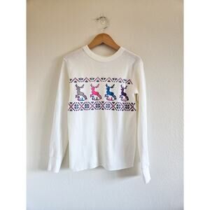10/12 Kids Vintage Cream Colored Waffle Kit Winter Top
